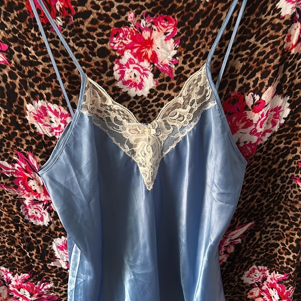 Light blue silk slip dress nighty